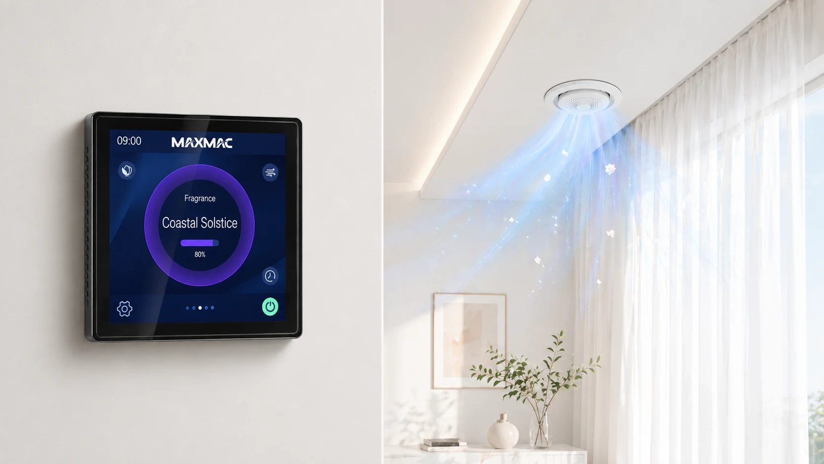 MAXMAC 86 型墙面面板显示家居香氛控制