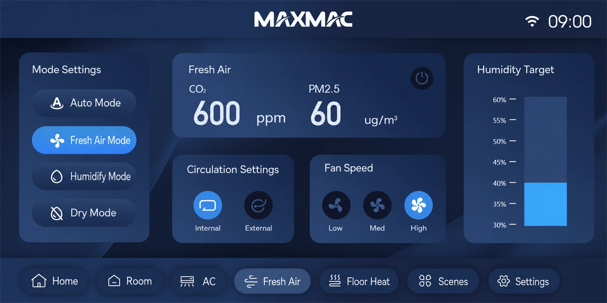 MAXMAC A23 新风控制界面