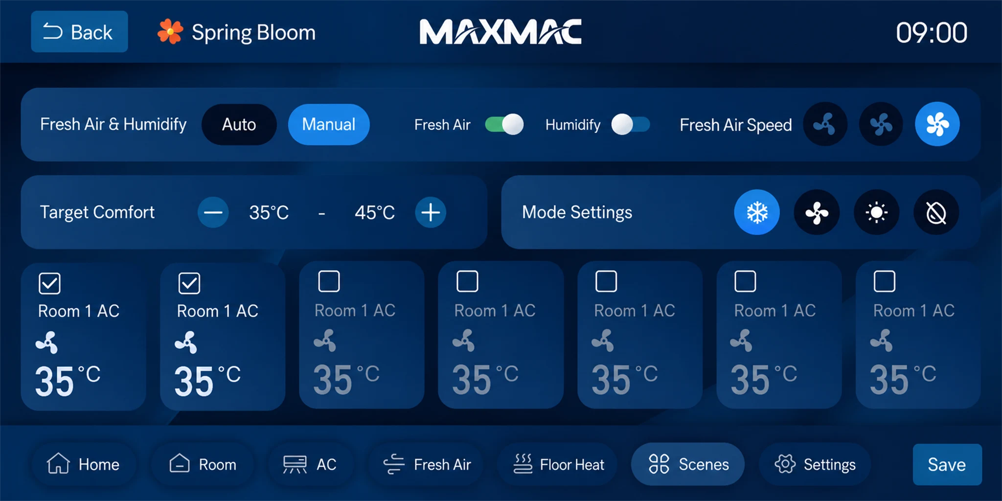 MAXMAC A23 场景配置界面