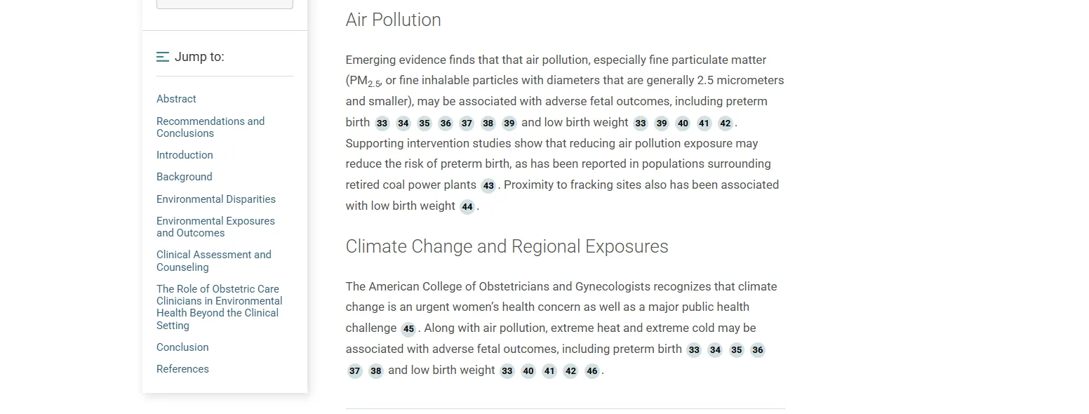 ACOG孕期空气污染资料截图：Air Pollution