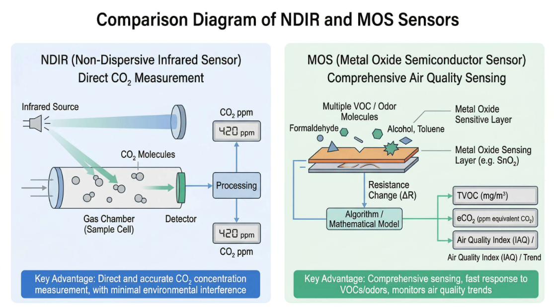 NDIR CO₂传感器结构示意图