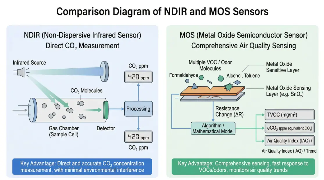 NDIR CO₂传感器结构示意图